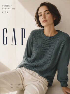 GAP Women's 90’s style Cable Knit cotton blend Crewneck Sweater - M